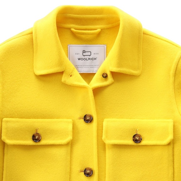 Woolrich Double Wool Overshirt - Citrus Yellow S - Picture 7 of 8